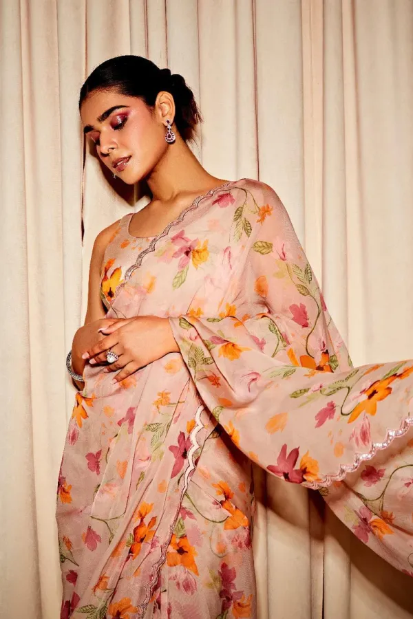 Aria_Beige_Floral_Printed_Organza_Saree