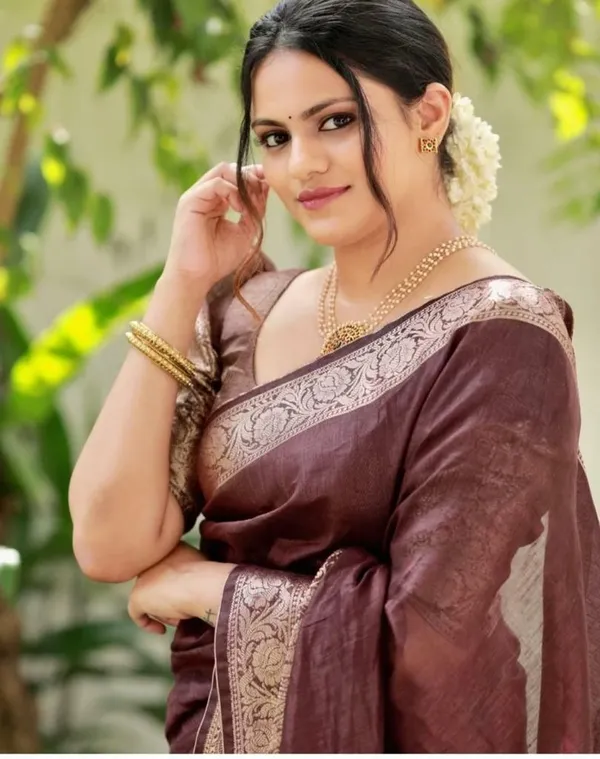 Brown_Embellished_Banarasi_Jacquard_Saree_(Brown)