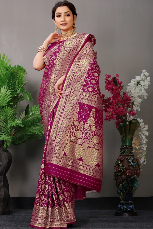 Magenta_Zari_Work_Patola_Silk_Saree