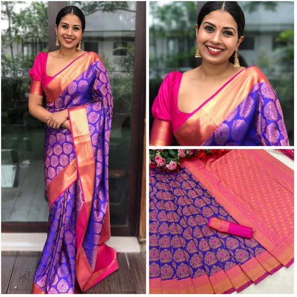 Blue_Embellished_Banarasi_Jacquard_Saree_(Blue)
