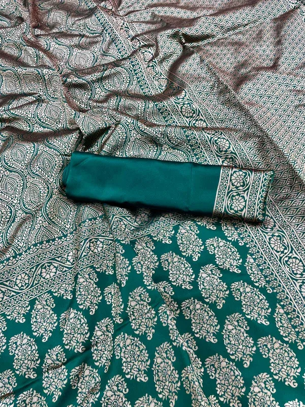 Green_Woven_Banarasi_Jacquard_Saree