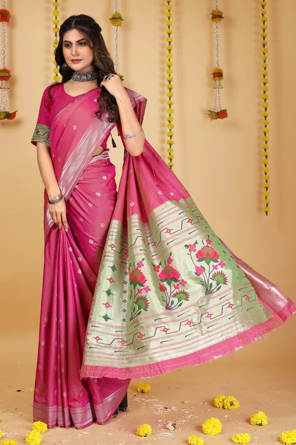 Pink_Pure_Silk_Paithani_Saree