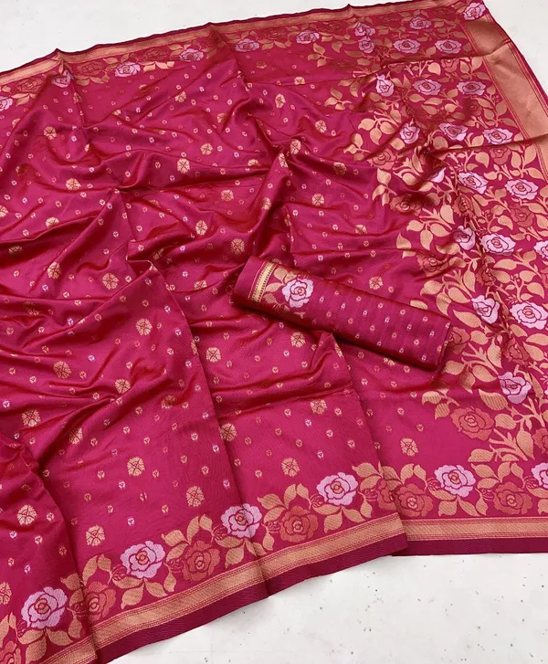Pink_Embellished_Banarasi_Jacquard_Saree_(Pink)