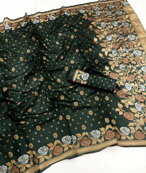 Dark_Green_Embellished_Banarasi_Jacquard_Saree_(Dark_Green)