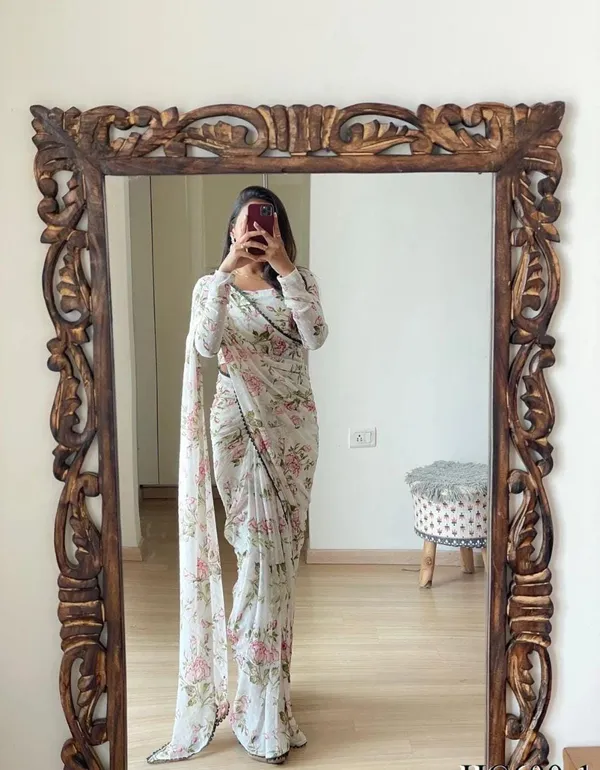 White_1-Minute_Ready_To_Wear_Georgette_Saree