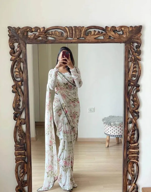 White_1-Minute_Ready_To_Wear_Georgette_Saree