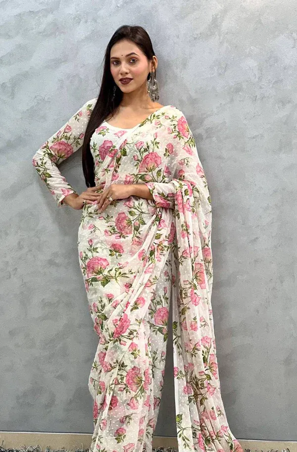White_1-Minute_Ready_To_Wear_Georgette_Saree