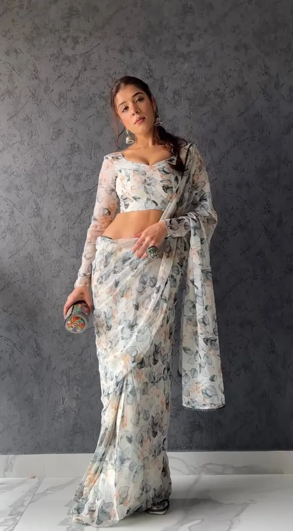 White_Trendy_1-Minute_Ready_To_Wear_Georgette_Saree