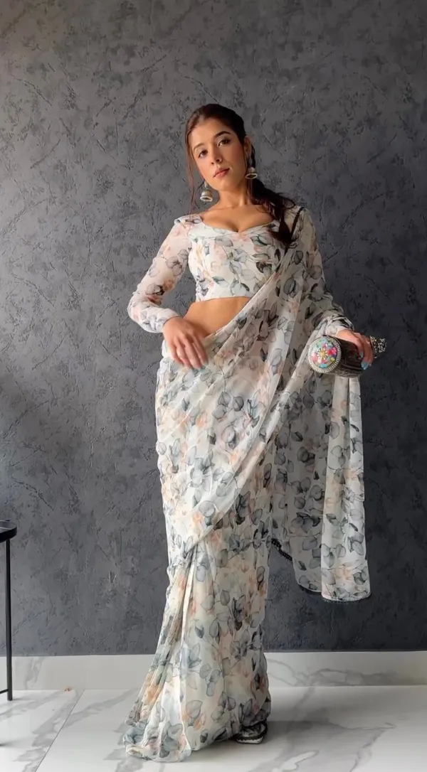 White_Trendy_1-Minute_Ready_To_Wear_Georgette_Saree