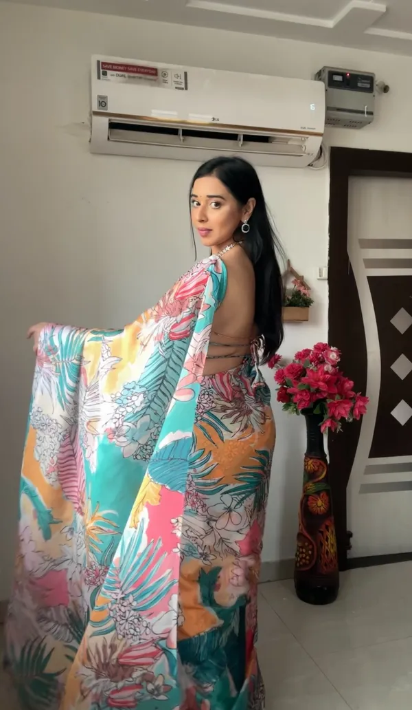 Multicolor_1-Minute_Ready_To_Wear_Georgette_Saree