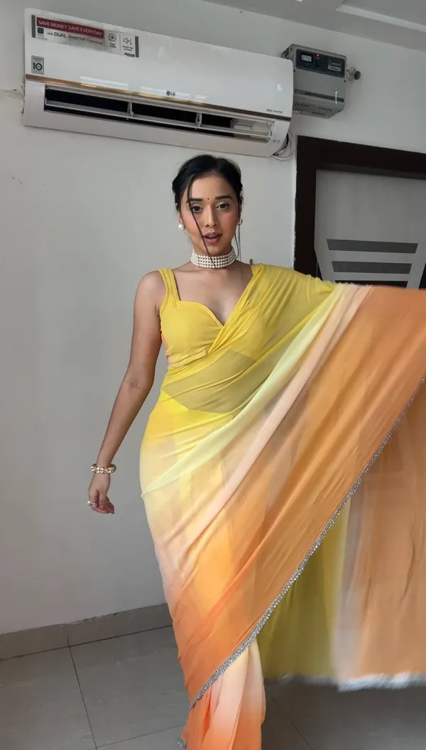 Yellow_1-Minute_Ready_To_Wear_Georgette_Saree