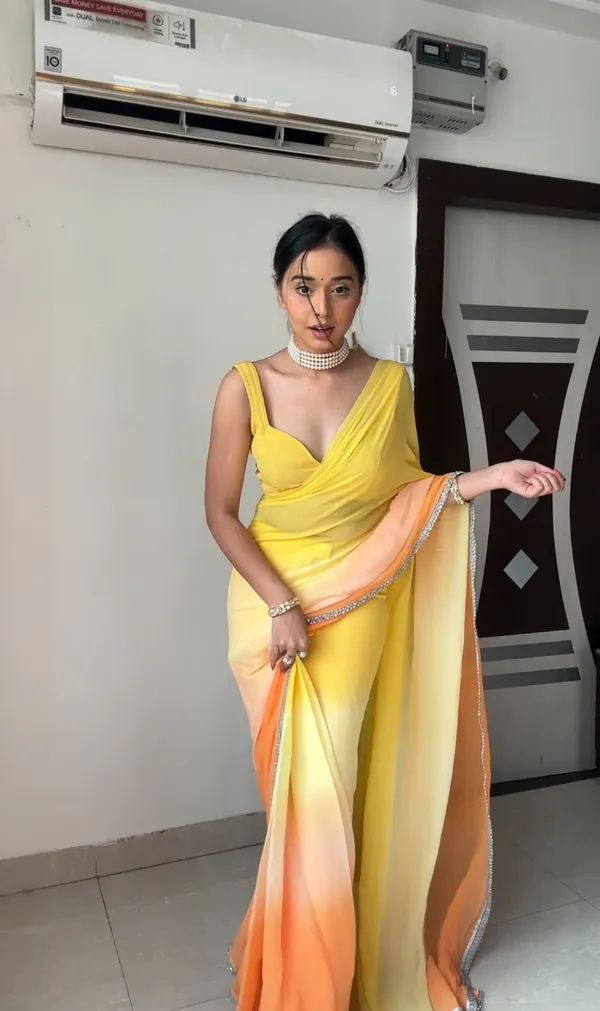 Yellow_1-Minute_Ready_To_Wear_Georgette_Saree