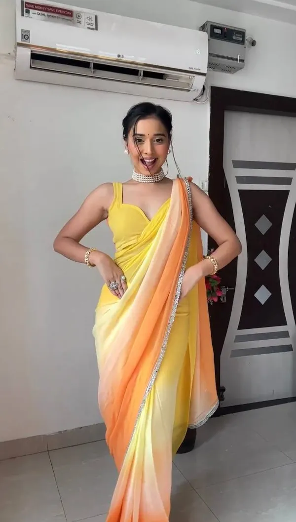 Yellow_1-Minute_Ready_To_Wear_Georgette_Saree