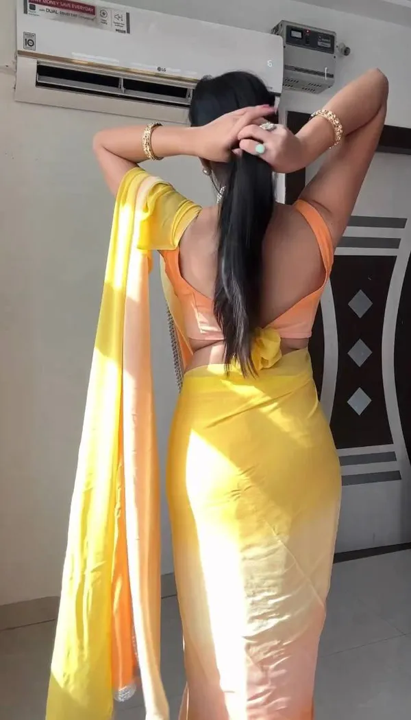 Yellow_1-Minute_Ready_To_Wear_Georgette_Saree