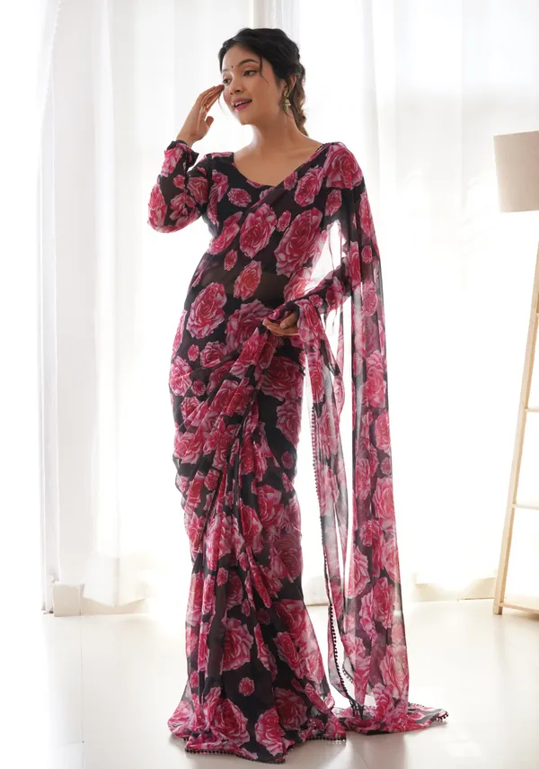 Black_1-Minute_Ready_To_Wear_Georgette_Saree