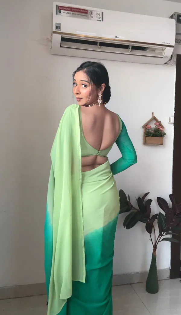 Munsell_Green_Shaded_1-Minute_Ready_To_Wear_Georgette_Saree