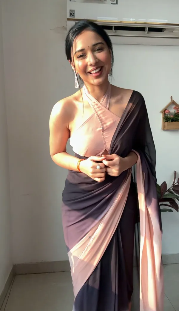 Coffee_Shaded_1-Minute_Ready_To_Wear_Georgette_Saree