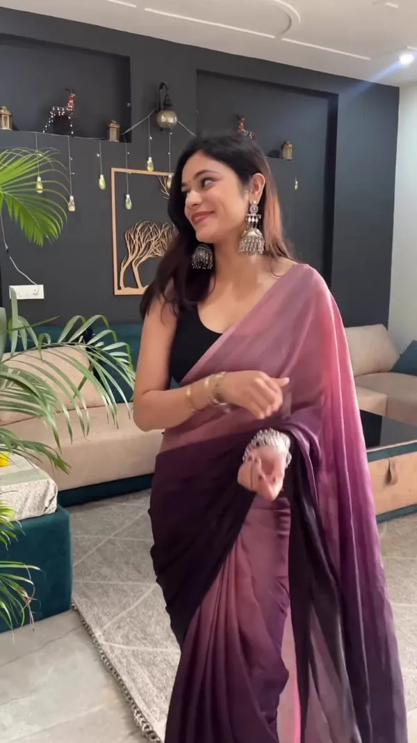 Purple_Trendy_1-Minute_Ready_To_Wear_Georgette_Saree