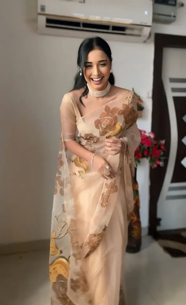 Chocolate_1-Minute_Ready_To_Wear_Organza_Saree