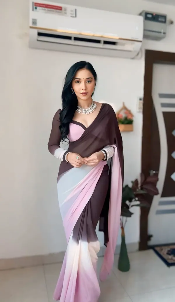 Coffee_1-Minute_Ready_To_Wear_Georgette_Saree