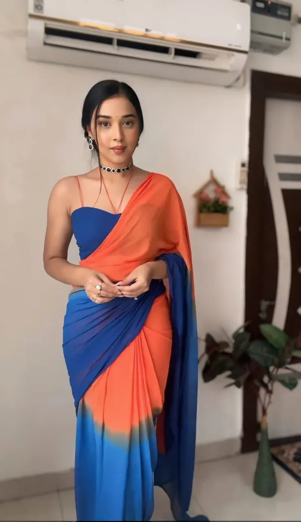 Multicolor_1-Minute_Ready_To_Wear_Georgette_Saree