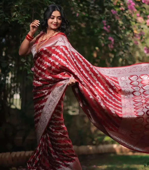 Red_Pure_Banarasi_Silk_Saree