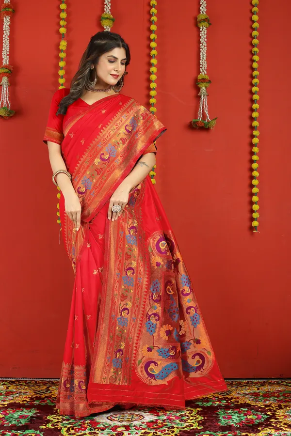 Red_Pure_Silk_Paithani_Saree