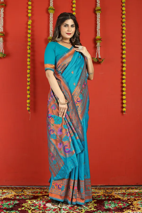 Blue_Pure_Silk_Paithani_Saree