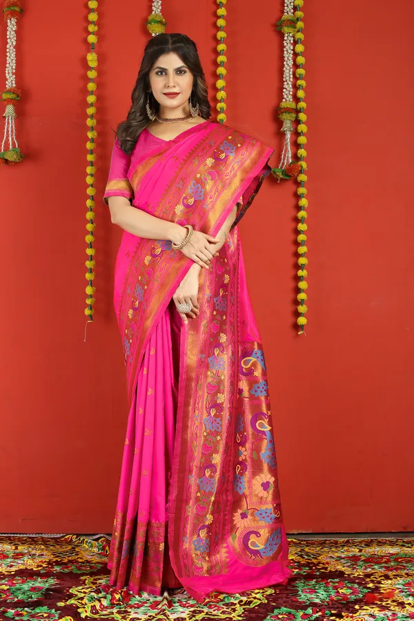 Pink_Pure_Silk_Paithani_Saree