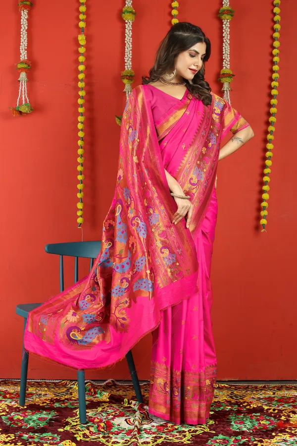 Pink_Pure_Silk_Paithani_Saree