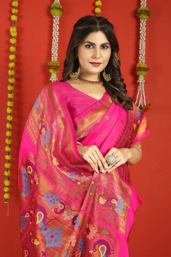 Pink_Pure_Silk_Paithani_Saree