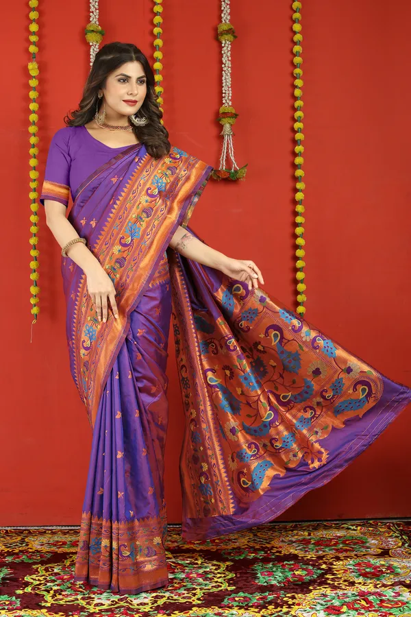 Purple_Pure_Silk_Paithani_Saree