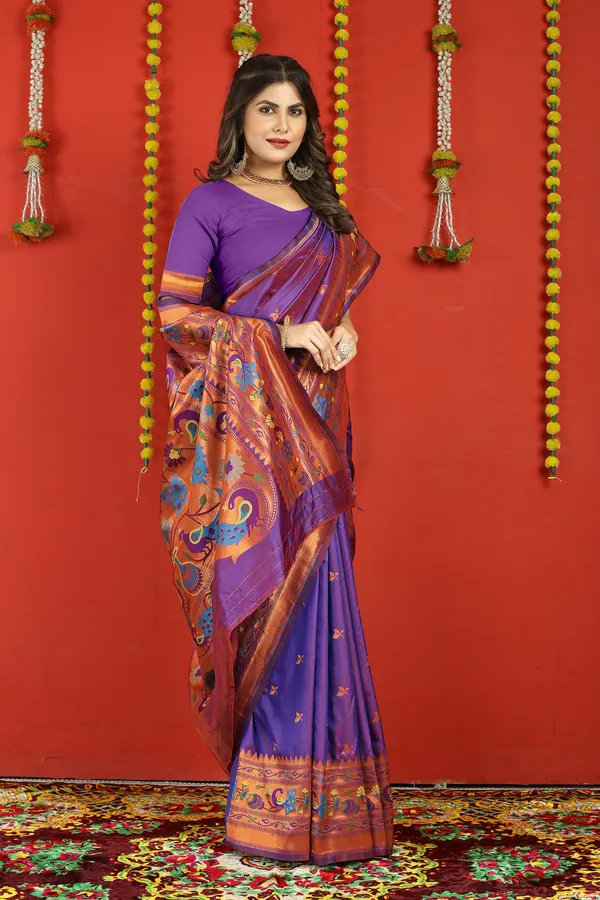 Purple_Pure_Silk_Paithani_Saree
