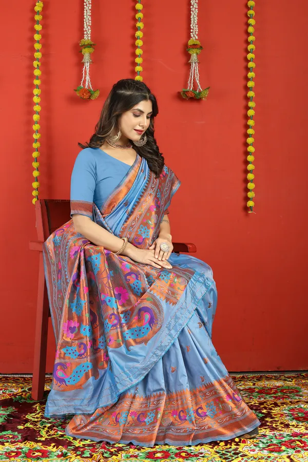 Sky_Blue_Pure_Silk_Paithani_Saree