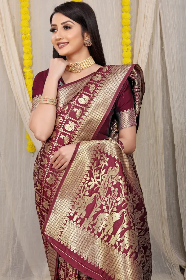 Maroon_Zari_Work_Patola_Silk_Saree