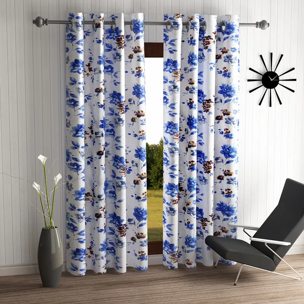 2_Piece_Windflower_Eyelet_Polyester_Curtains_-_Blue
