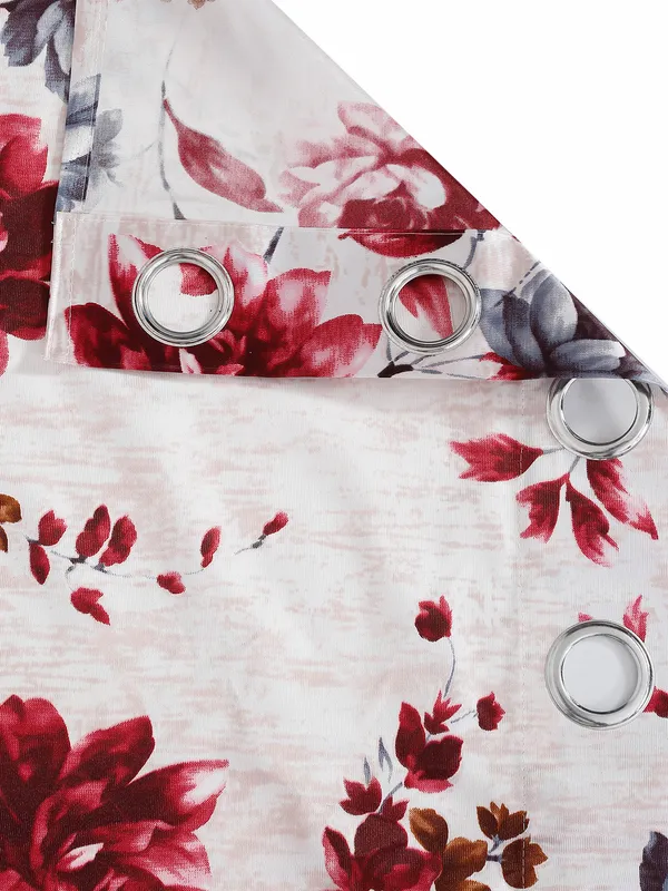 2_Piece_Windflower_Eyelet_Polyester_Curtains_-__Maroon