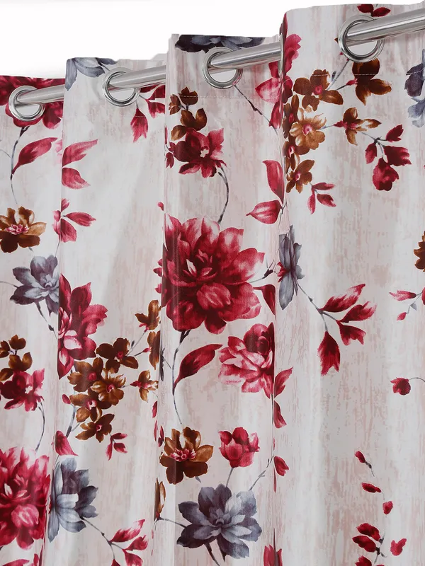 2_Piece_Windflower_Eyelet_Polyester_Curtains_-__Maroon