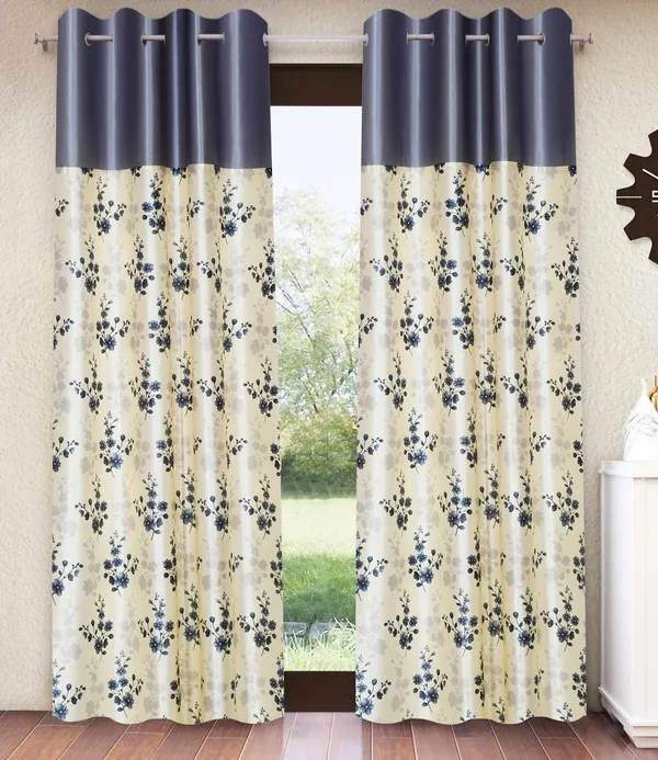 Home_Sizzler_2_Pieces_Solid_Patch_Bloom_Burst_Eyelet_Polyester_Window_Curtains_-_5_Feet,_Grey