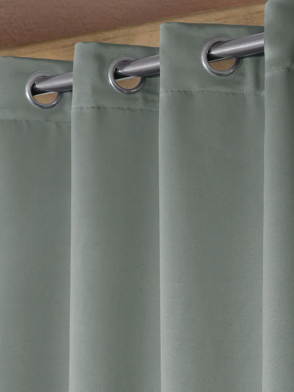 1_Piece_Solid_Blackout_Eyelet_Polyester_Curtains_-_Grey