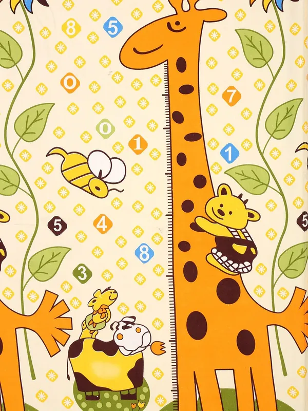 _144_TC_Microfibre_Kid's_Giraffe_Elastic_Fitted_Double_Bedsheet_(72X78_inch)_With_2_King_Size_Pillow_Covers,_Fit_for_Mattress:_72"X75"_&_72"X78"