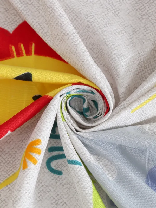 _144_TC_Microfibre_Kid's_Animal_Character's_Elastic_Fitted_Double_Bedsheet_(72X78_inch)_with_2_King_Size_Pillow_Covers,_FIt_for_Mattress:_72"X75"_&_72"78"