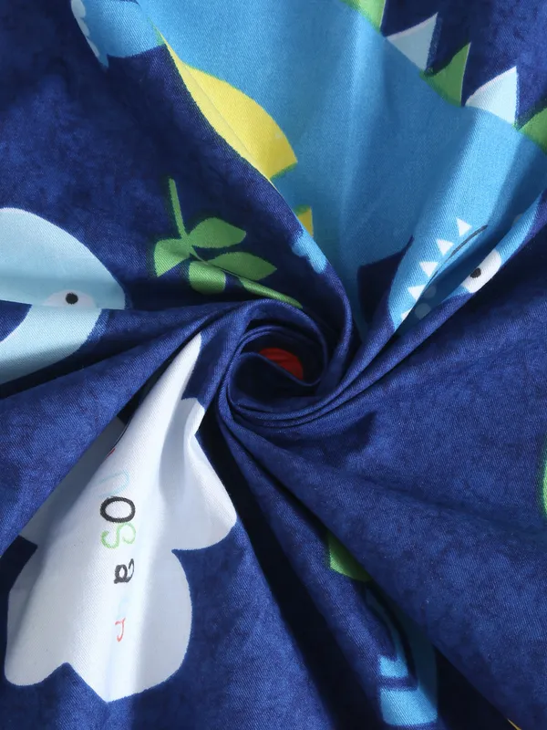 _144_TC_Microfibre_Kid's_Jungle_Elastic_Fitted_Double_Bedsheet_(72X78_inch)_with_2_King_Size_Pillow_Covers,_FIt_for_Mattress:_72"X75"_&_72"78"