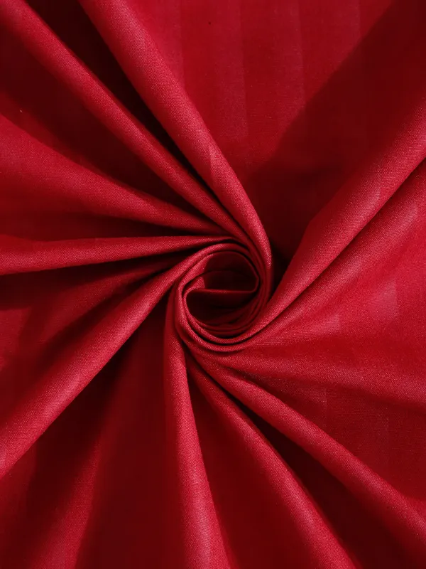 _300TC_Microfibre_Maroon_Satin_Striped_Elastic_Fitted_Double_Bedsheet_with_2_King_Size_Pillow_Covers,_Fit_for_Mattress:_72"X75"_&_72"X78"