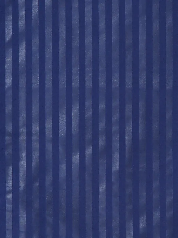 _300TC_Microfibre_Blue_Satin_Striped_Elastic_Fitted_Double_Bedsheet_with_2_King_Size_Pillow_Covers,_Fit_for_Mattress:_72"X75"_&_72"X78"