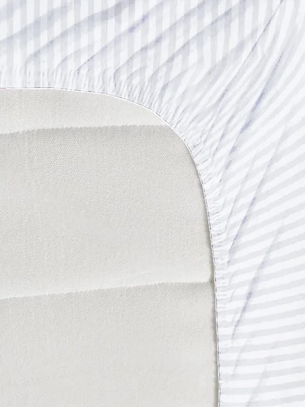 _300TC_Microfibre_White_Satin_Striped_Elastic_Fitted_Double_Bedsheet_with_2_King_Size_Pillow_Covers,_Fit_for_Mattress:_72"X75"_&_72"X78"