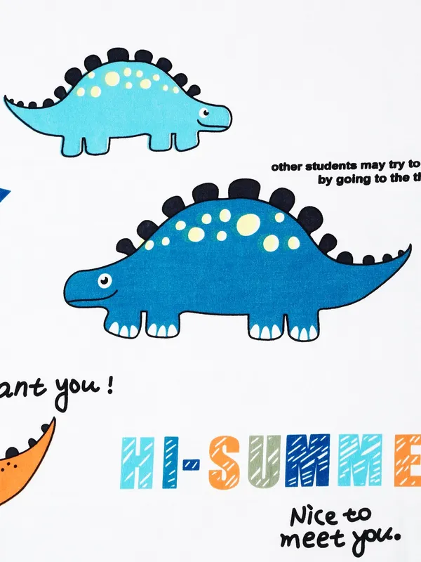Home_Sizzler_144TC_Kid's_Dinosours_Elastic_Fitted_Double_Bedsheet_(72X78_Inch)_With_2_King_Size_Pillow_Covers
