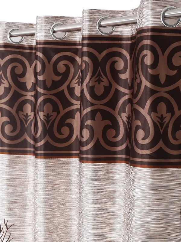 2_Pieces_Garden_Panel_Eyelet_Polyester_Curtains_-Brown