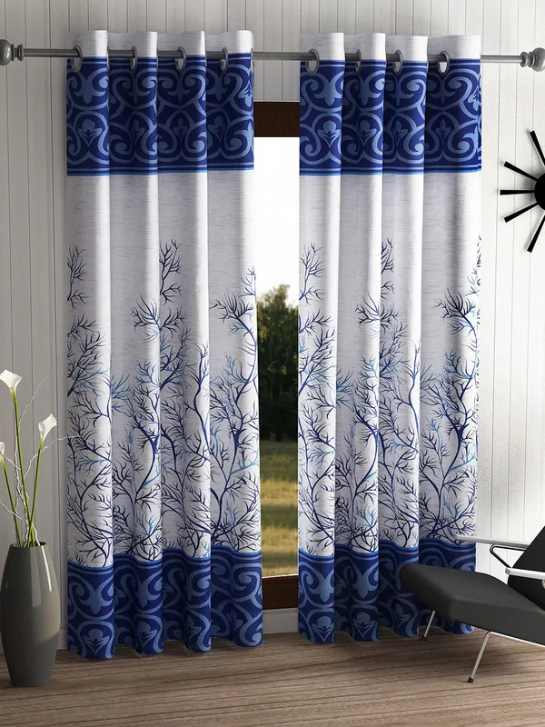 2_Pieces_Garden_Panel_Eyelet_Polyester_Curtains_-_Blue