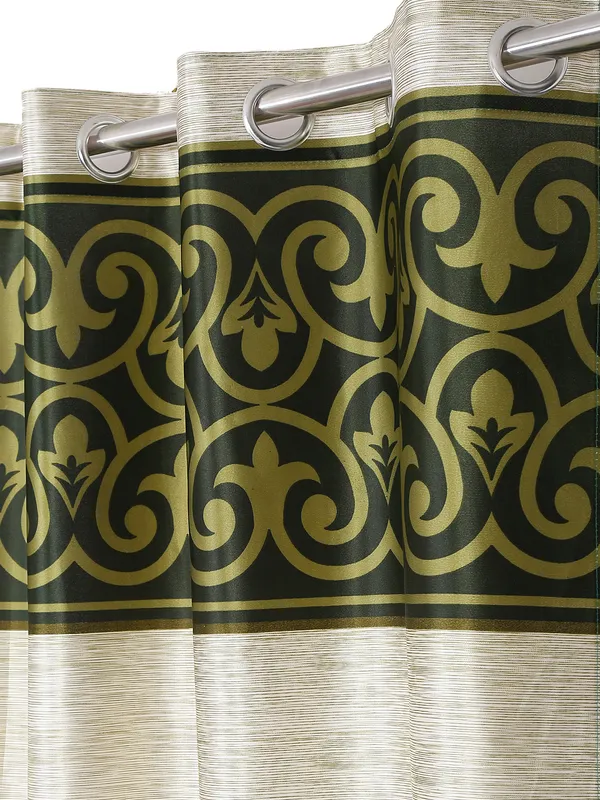 2_Pieces_Garden_Panel_Eyelet_Polyester_Curtains_-_Green